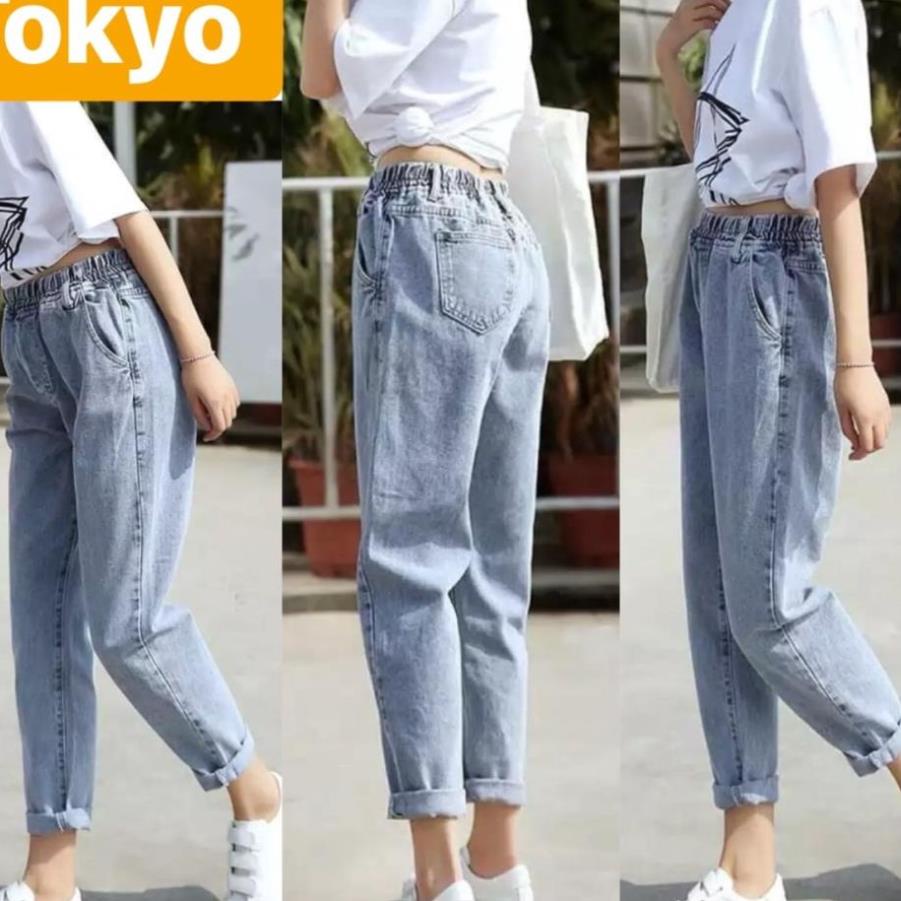 QUẦN BAGGY JEAN NỮ CHẤT BÒ XANH LƯNG THUN LƯNG CAO NÂNG MÔNG NHẬT BẢN HOT TREND 2022 - DB 330 - TOKYO FASHION ! ~