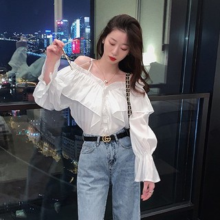 Áo Hai Dây Rớt Vai Bèo Ngực Tay Xoè
