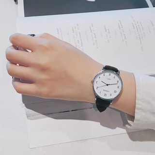 Đồng hồ nam nữ cặp đôi ULZZANG mặt tròn số kiểu basic