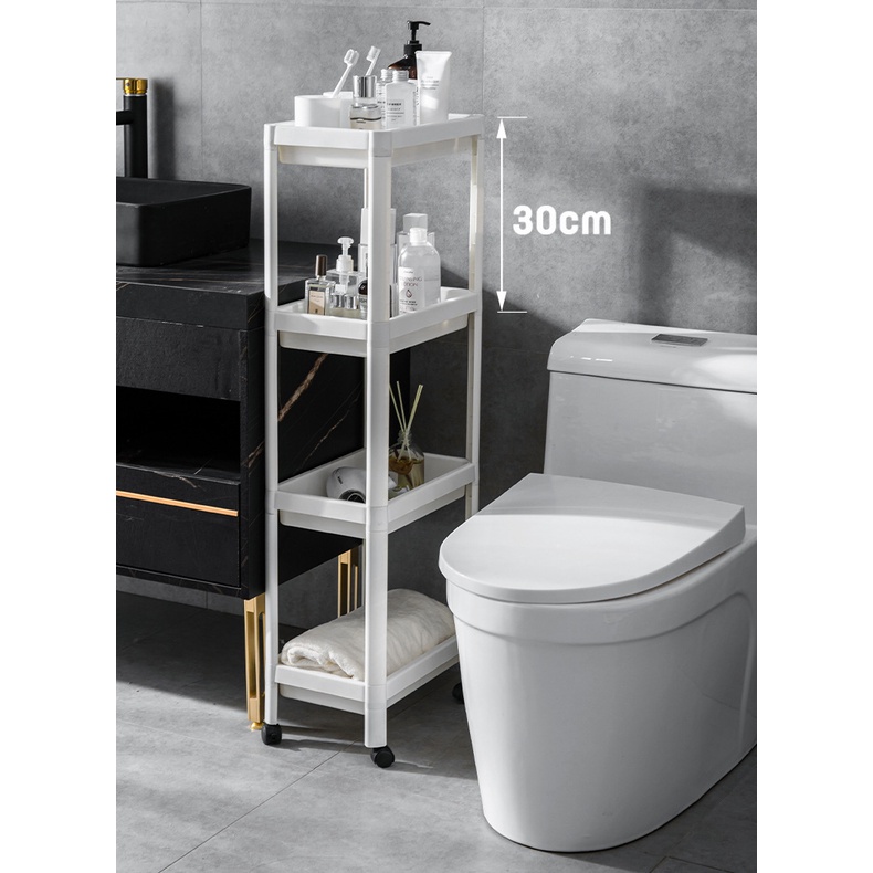 Kệ Nhựa 2 / 3 / 4 Tầng Có Bánh Xe Đẩy Sắp Xếp Gọn Gàng Sắp Xếp Gọn Gàng Cho Nhà Bếp Nhà Tắm