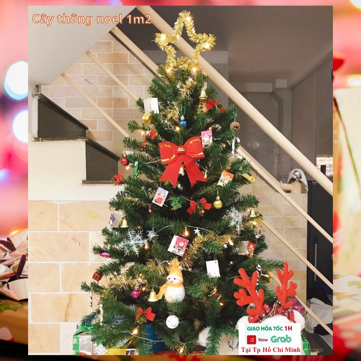 Cây thông noel 1m2 hàng Việt Nam chất lượng cao đầy đủ Phụ kiện chỉ cần trưng bày