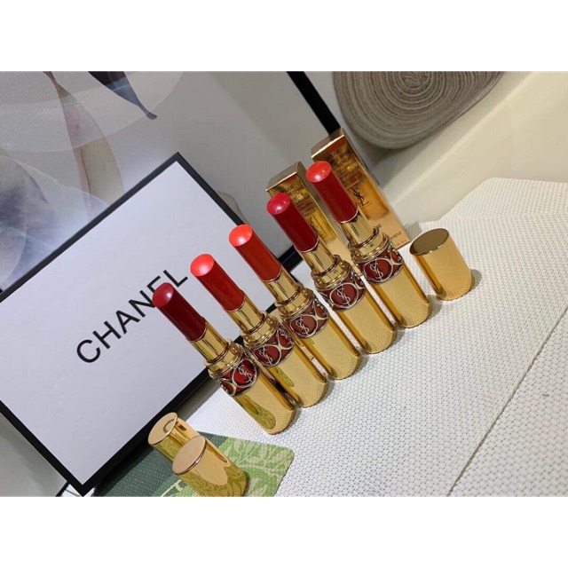 Son Yves Saint Laurent Ysl Rouge Volupté Shine 12 Corail Dolman - Trang  Điểm Môi