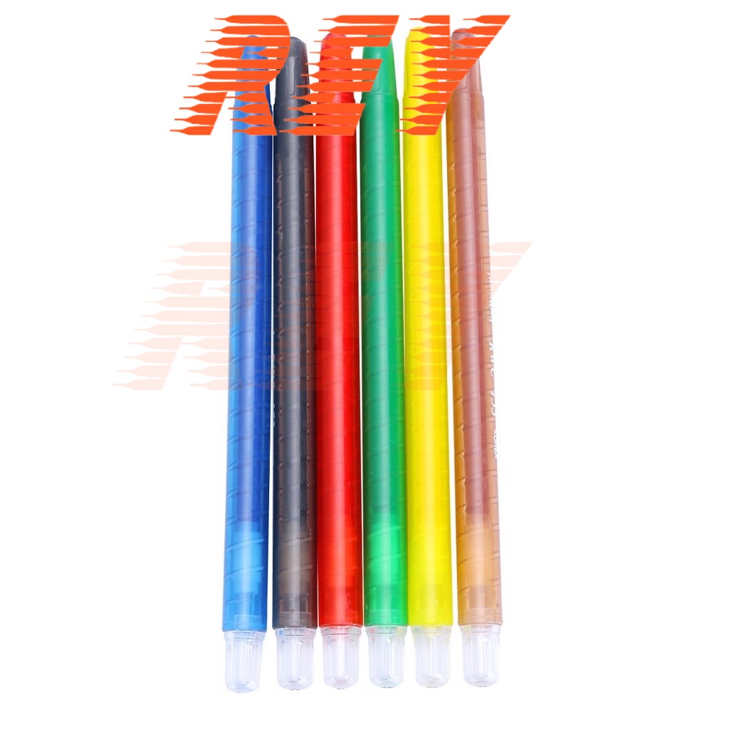 [Giao hoả tốc] Vỉ 6 cây bút sáp vặn Hàn Quốc Monami RWC-6C Retractable wax crayons an toàn chính hãng