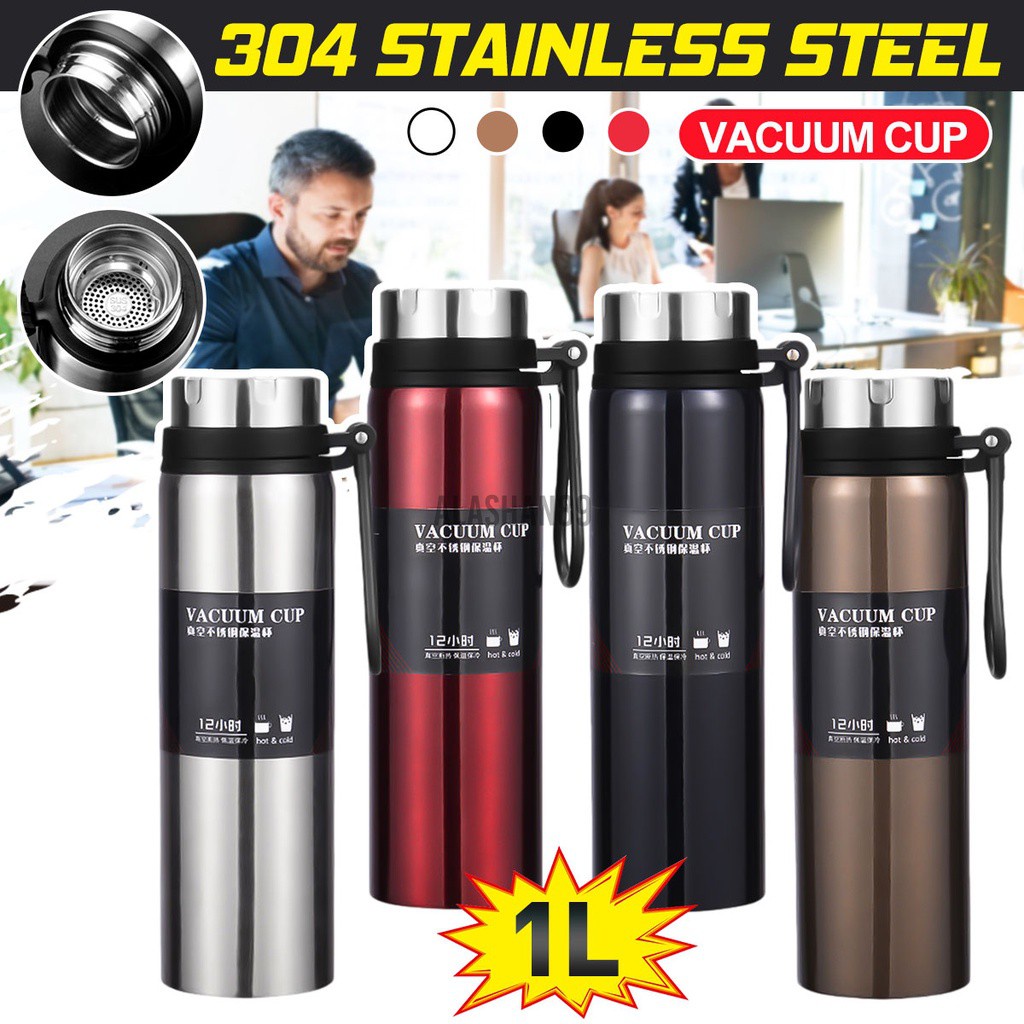 ❤1000ml Vacuum Cup Stainless Steel Thermos Travel Mug Flask Thermal Hot Water Insulated Bottle ALASHAN