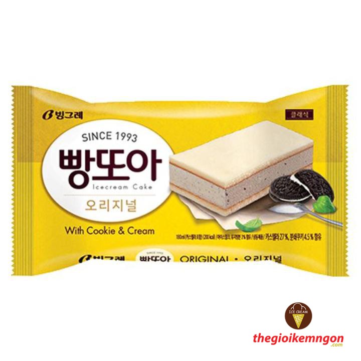 Kem bánh Pangtoa cookie & cream Binggrae Hàn Quốc 180ml