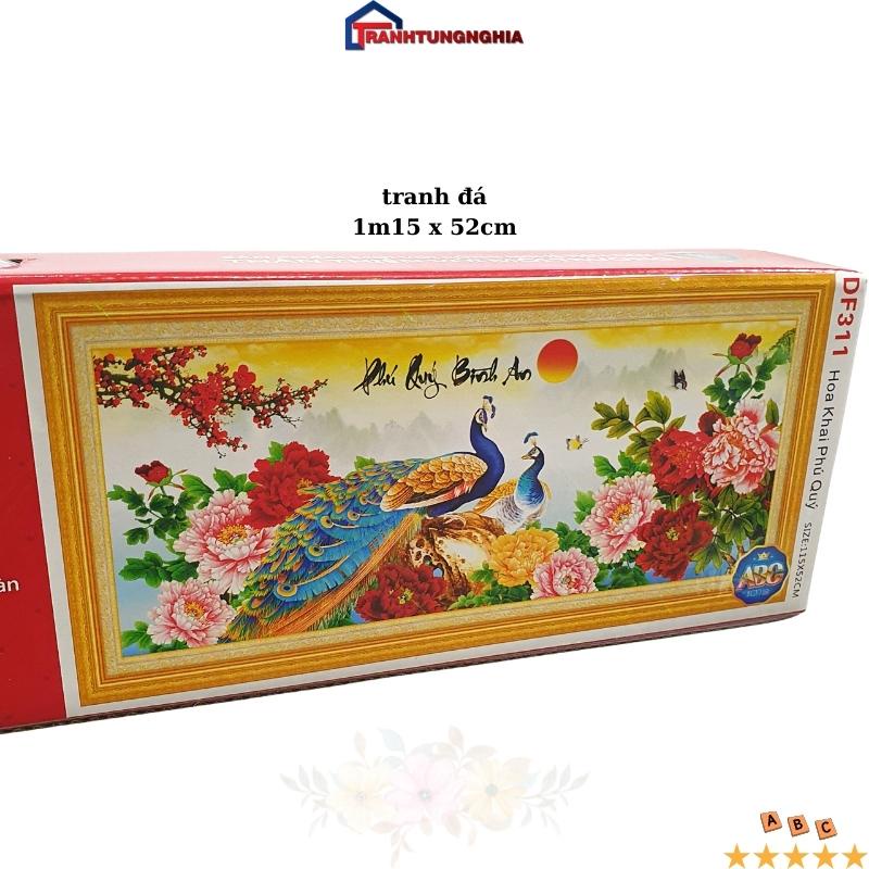 Tranh đính đá, tranh thêu chữ thập công phú quý bình an
