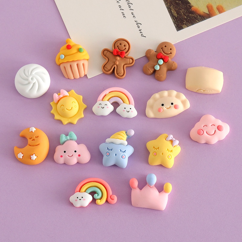 Túi 4/5/6/7 Charm Trang Trí Có Sẵn Miếng Dán Nhiều Mẫu Hoạt Hình