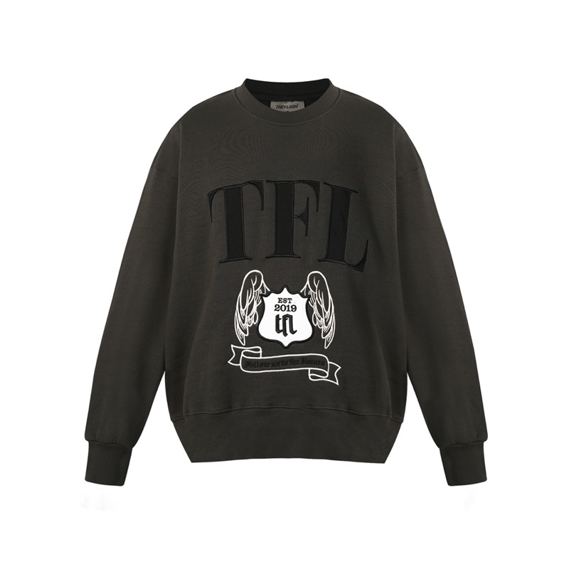 ÁO NỈ DÀI TAY THEFLUSH "FLUSH" ABBREVIATION SWEATER