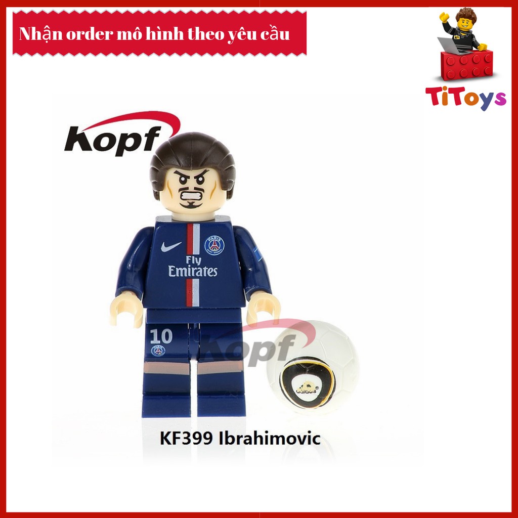 Minifigures các cầu thủ bóng đá messi ronaldo neymar pogba - Đồ chơi Lắp ghép Xếp hình Non Lego KF6032