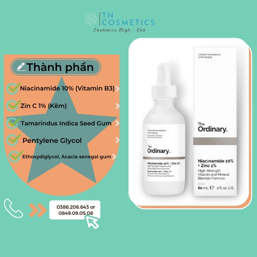 Serum The Ordinary Niacinamide 10% + Zinc 1% 30ml, 60ml SR412 | BigBuy360 - bigbuy360.vn