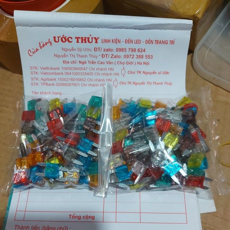 1 gói cầu chì oto xe máy các loại
