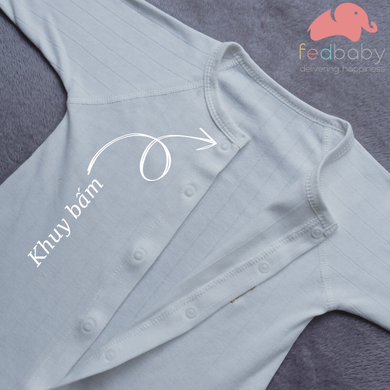 Body dài tay cho bé sơ sinh 100% cotton, 4 mùa - thương hiệu Fedbaby