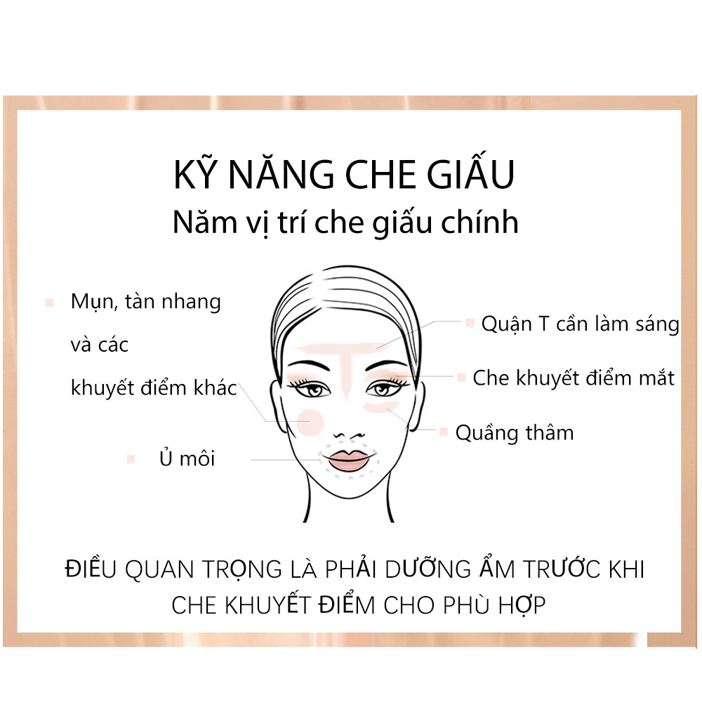 Kem che khuyết điểm O.TWO.O che phủ quầng thâm mắt và lỗ chân lông 4 màu tùy chọn 40g