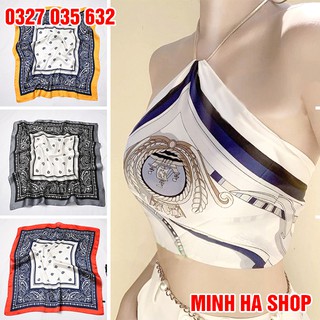 Khăn Lụa Vuông 70x70 Turban Quàng Cổ, Làm Áo Yếm - Bandana Thời Trang Đội Đầu