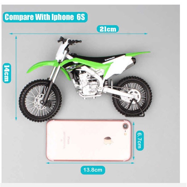 Mô hình moto Kawasaki KX250F tỉ lệ 1:10 WELLY