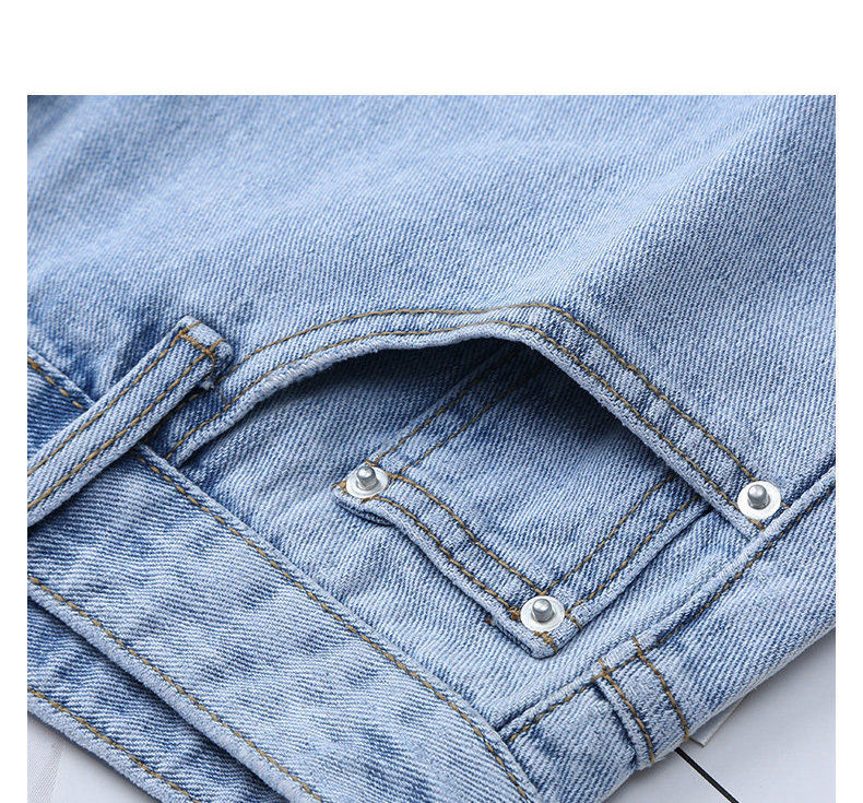 Quần đùi jean BH lưng cao ống rộng cá tính cho nữ