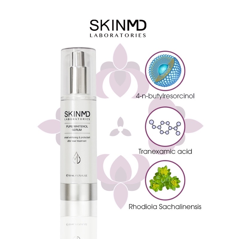 Serum Giảm Nám Và Phục Hồi Tái Tạo Da SkinMD Pure Whitenol Serum 50ml