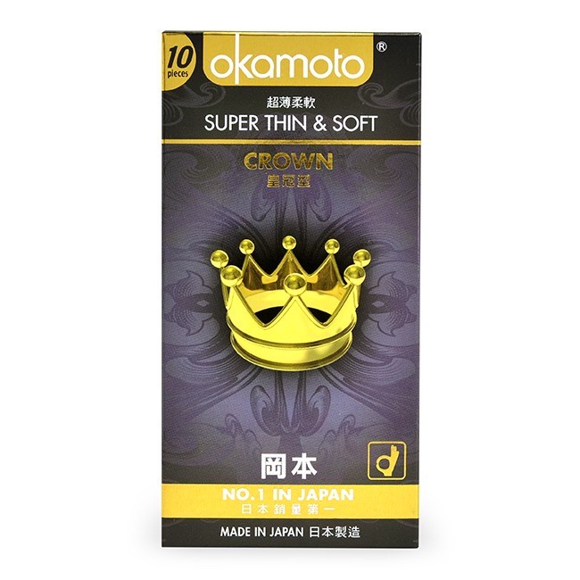 Bao Cao Su Kích Cở Nhỏ, Siêu Mỏng Và Mềm Mại Okamoto Crown, Nhật Bản (Hộp 10C)