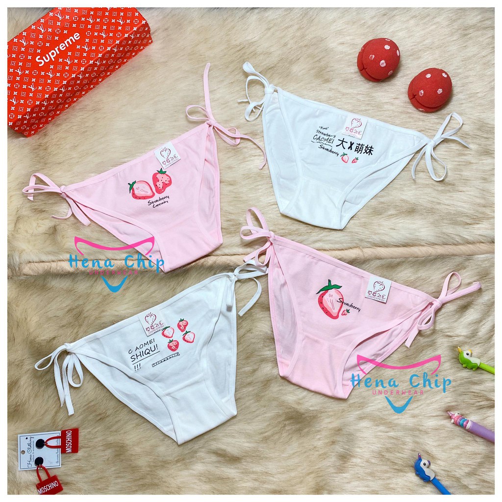 Quần Lót Cột Dây Cotton Hoạ Tiết