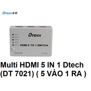Multi HDMI 5 IN 1 Dtech (DT 7021) ( 5 VÀO 1 RA )