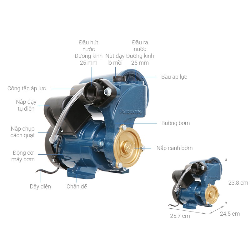 [Panasonic] Máy Bơm Nước Tăng Áp A-200JAK