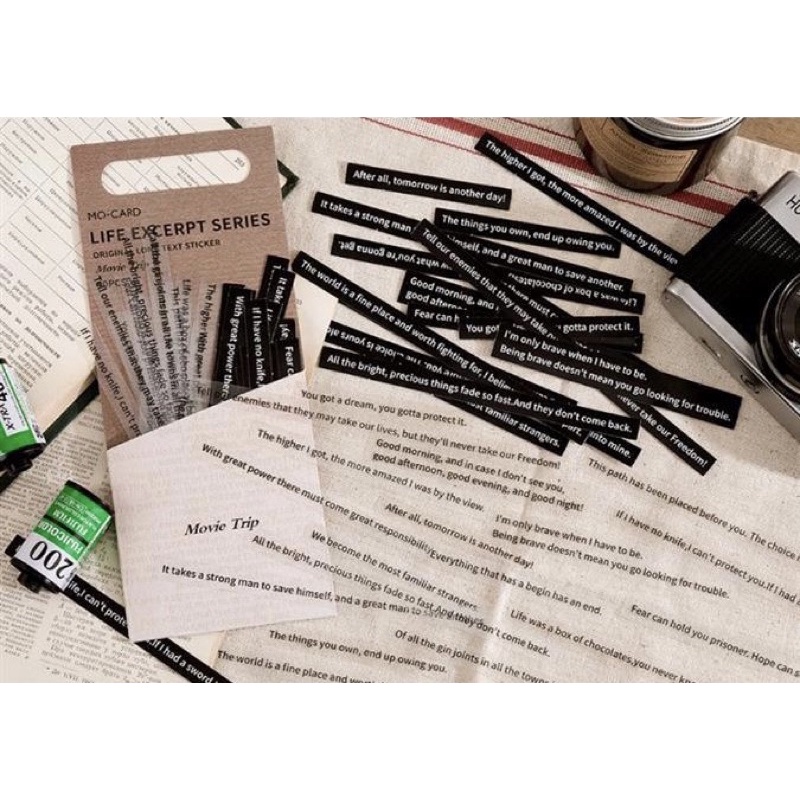 Sticker cute/Set 40 hình dán câu Quote Tiếng Anh dễ thương trang trí sổ planner bullet journal Hàn Quốc Tẻn Tẻn