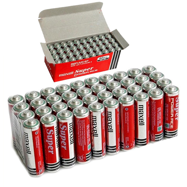 [LOẠI 1] Hộp 40 Viên Pin tiểu Maxell than Tiểu Super Power Chính Hãng - Pin Tiểu AA (2A) 1.5V