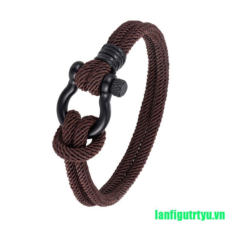 【trtyu】Outdoor Lucky Survival Bracelet Charm Stainless steel Buckle friendship Bracelet