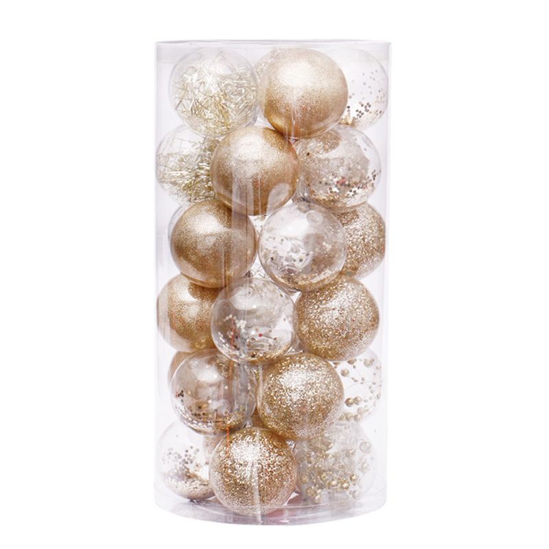 1 Set 30 Trái Châu Bằng Nhựa Kích Thước 6cm Dùng Trang Trí Cây Thông Giáng Sinh