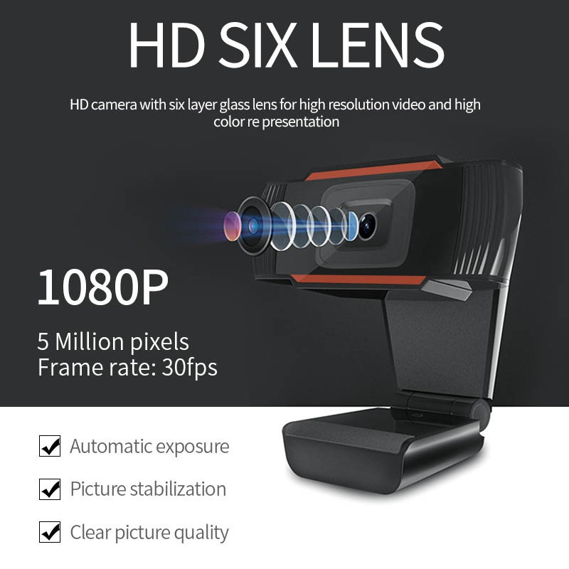 Webcam máy tính chuyên dụng cho Livestream, Học và Làm việc Online siêu rõ nét HD 720P Chuông cửa không dây miễn phí