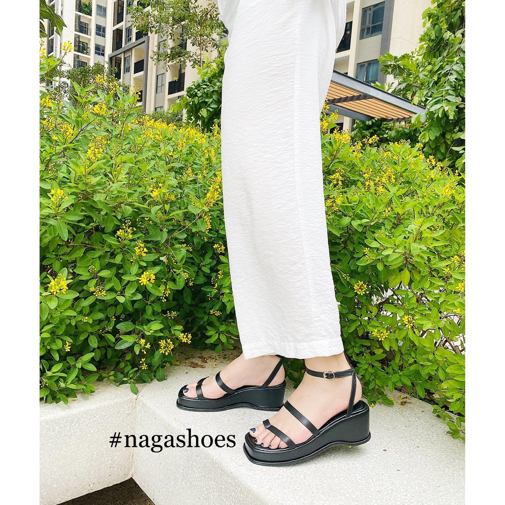 SANDAL NAGASHOES ĐẾ XUỒNG QUAI KẸP 6CM NAS193