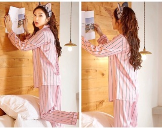 Bộ Pijama sọc hồng