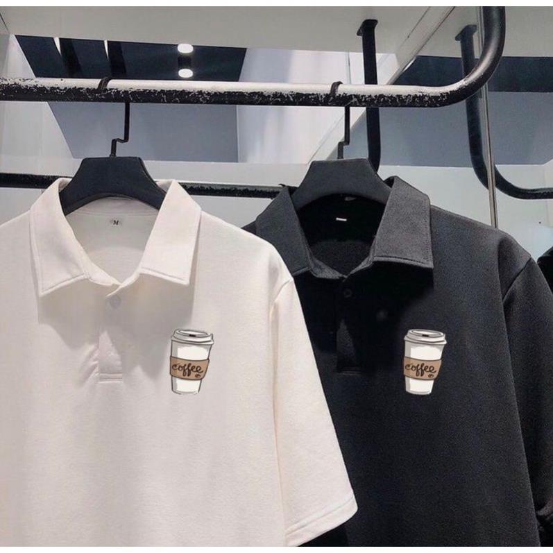 Áo Polo Nữ Tay Lỡ Unisex In Hình Hộp Coffee