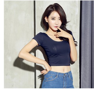 Áo croptop thun mịn hở rốn gợi cảm