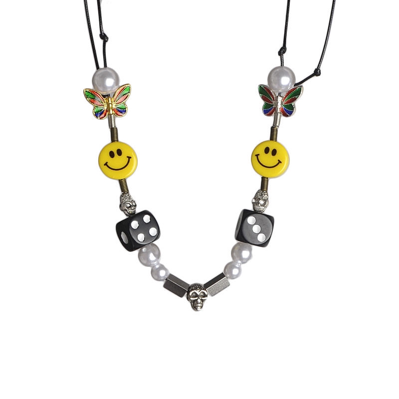 Dây Chuyền Mặt Hình Đầu Lâu Đính Ngọc Trai Cá Tính Hợp Thời Trang