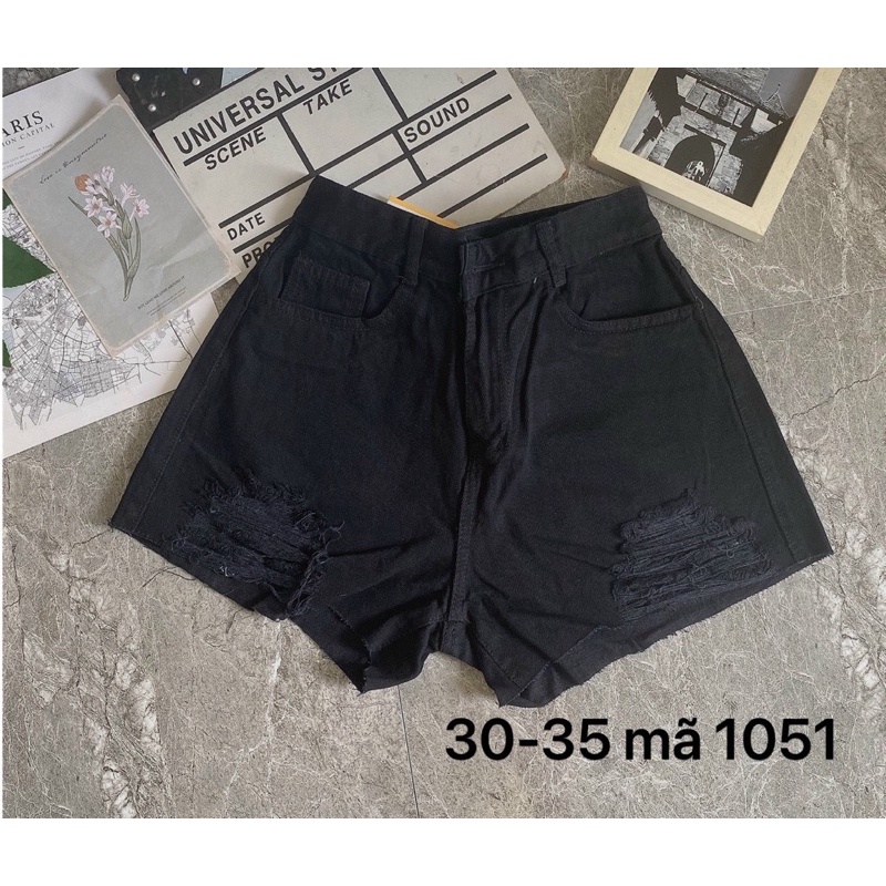 Bigsize(30-35)✈️Freeship✈️Quần Short Jeans Ngắn VNXK Nữ Đen Rách Size Lớn Ms 1051 | BigBuy360 - bigbuy360.vn