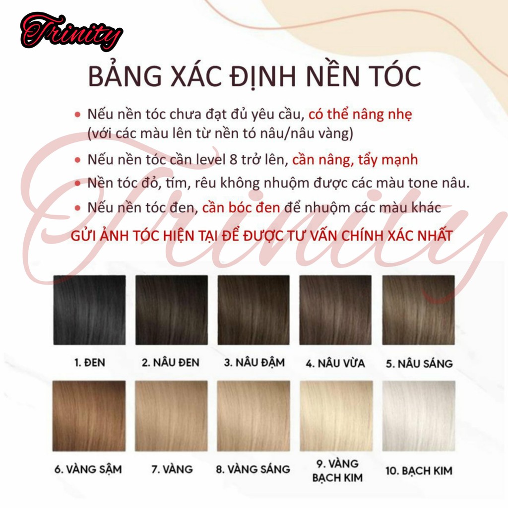 Thuốc nhuộm tóc màu VÀNG CÁT Kèm oxy và gang tay- Lên được từ nền nâu