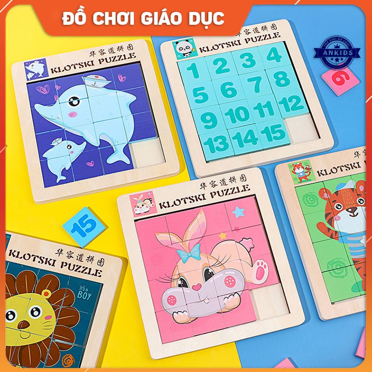 bộ ghép hình trượt Klotski Puzzle - đồ chơi gỗ