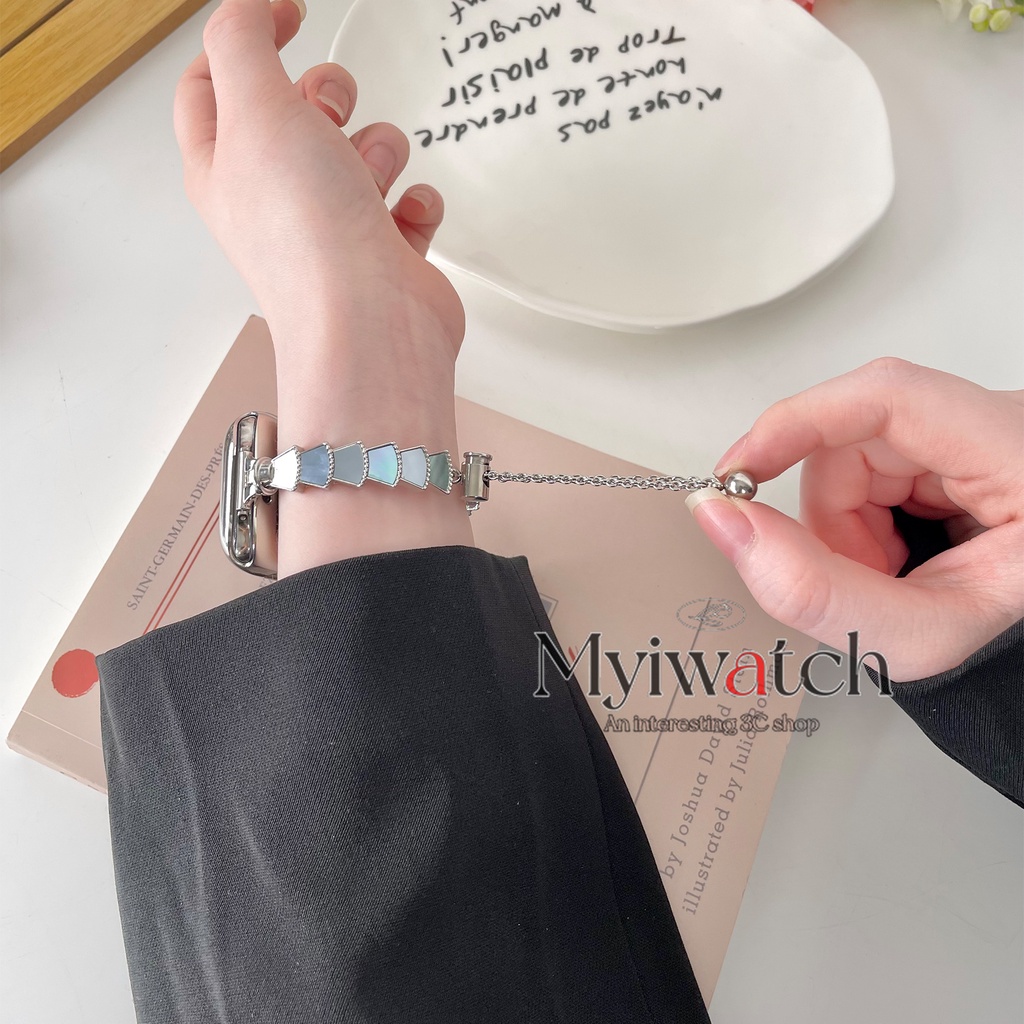 Dây Xích Kim Loại Đeo Tay Có Thể Điều Chỉnh Cho Apple watch serise 7 6 5 4 SE 3 2 1 45mm 41mm 40mm 44mm 42mm 38mm