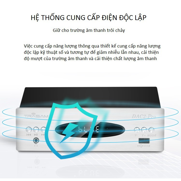 Bộ DAC Giải Mã Âm Thanh Bluetooth 32BIT/192KHZ TRASAM DAC2 PRO