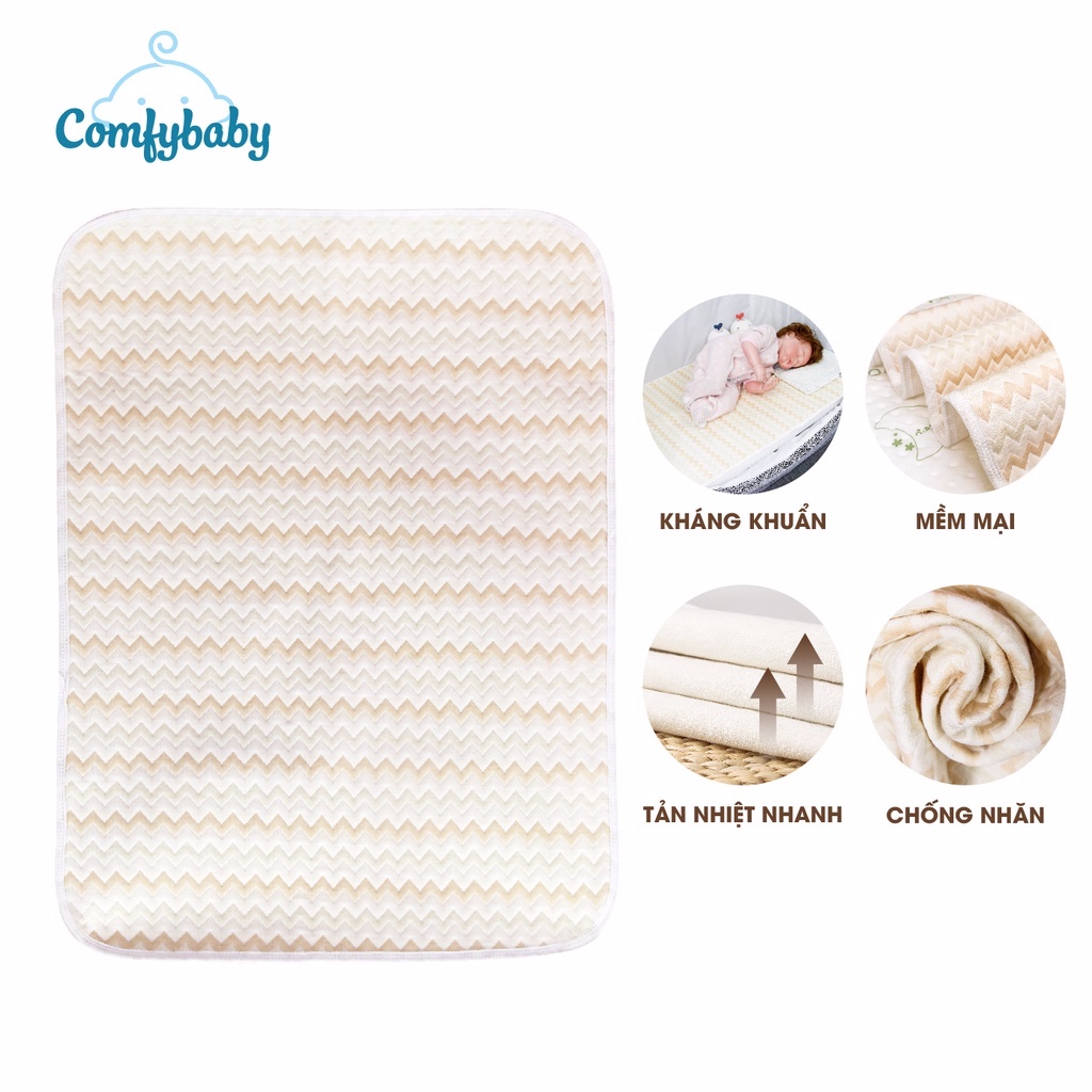 Tấm lót chống thấm thay tã 4 lớp Organic Comfybaby 100% cotton hữu cơ cao cấp kháng khuẩn thoáng khí