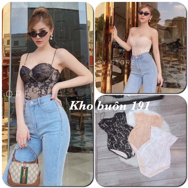 Bodysuit 2 Dây Ren Cúp Ngực Sexy - BS02