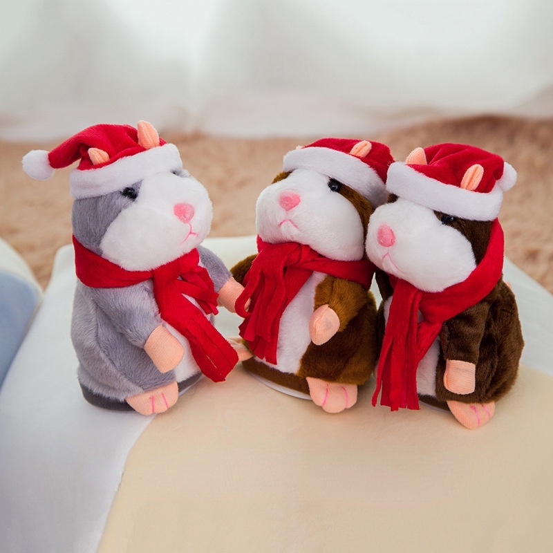 1 Chuột Hamster Nhồi Bông Thông Minh Trang Trí Giáng Sinh