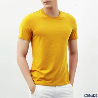 Áo thun nam trơn cổ tròn ngắn tay chất liệu cotton , co giãn 4 chiều cao cấp