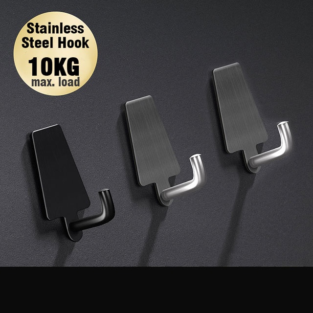 Móc bằng thép không gỉ Móc dán tường cho nhà bếp Móc liền mạch không có lỗ đục lỗ Móc treo tường tự dính