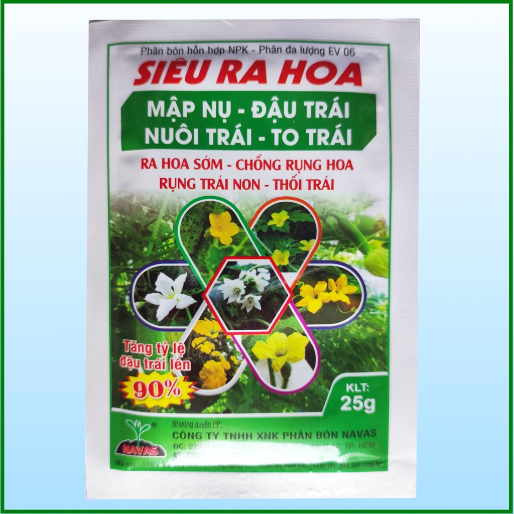 Phân Bón Lá Siêu Dưỡng Hoa 25g, Kích ra hoa, Tăng đậu trái