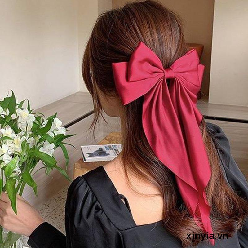 Kẹp Tóc Hình Nơ Đính Ngọc Trai Phong Cách Hàn Quốc Cho Bé Gái