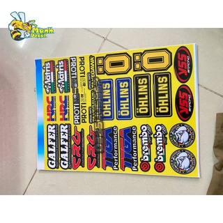 Logo Sticker giấy vàng dán trang trí xe máy