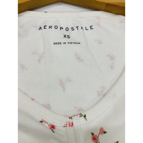 Áo croptop nữ thun gân hoa nhí xuất xịn Áero