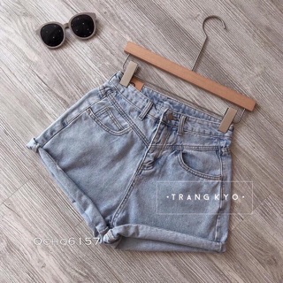Quần short jean lưng cao